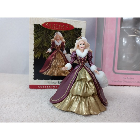 Lot of 3 Vintage Barbie Holiday Ornaments Hallmark Keepsake 1995 1996 1997 w/Box - Picture 4 of 14